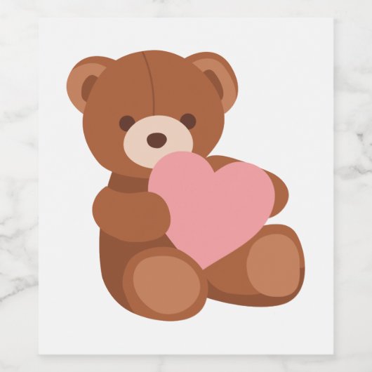 Valentijn Teddy Bear Wijn Etiket (Enkel label)