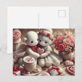 Valentijn teddyberen briefkaart (Voorkant / Achterkant)