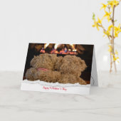 Valentijn teddyberen door haard kaart (Gele Bloem)