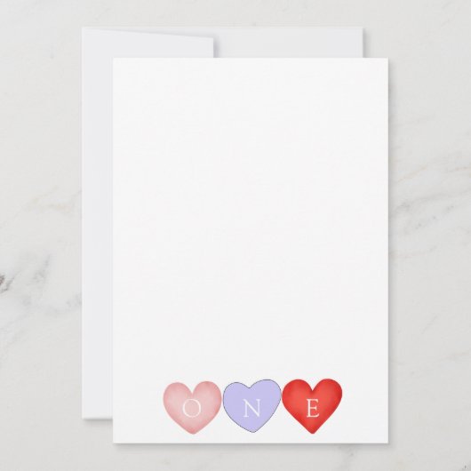 Valentijn thema 1e Verjaardag Kaart (Achterkant)