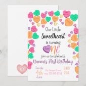 Valentijn thema 1e Verjaardag Kaart (Voorkant / Achterkant)