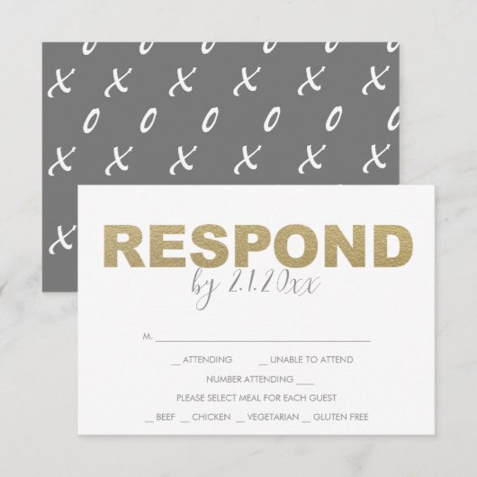 Valentijn thema Antwoord RSVP-kaarten (Voorkant / Achterkant)