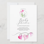 Valentijn thema babyshower uitnodigingen (Voorkant)