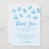 Valentijn thema Blue Hearts Verjaardagsfeest Bedankkaart (Voorkant)