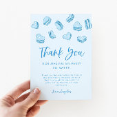 Valentijn thema Blue Hearts Verjaardagsfeest Bedankkaart