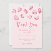 Valentijn thema Pink Hearts Verjaardagsfeest Bedankkaart (Voorkant)