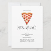 Valentijn thema Pizza verjaardagsuitnodigingen Kaart (Voorkant)