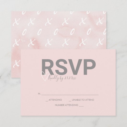 Valentijn thema Waterverf Antwoord RSVP-kaarten (Voorkant / Achterkant)