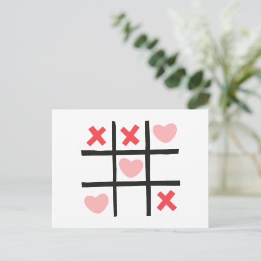 Valentijn Tic Tac Toe Briefkaart (Staand voorkant)