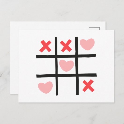 Valentijn Tic Tac Toe Briefkaart (Voorkant / Achterkant)