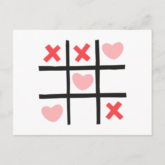 Valentijn Tic Tac Toe Briefkaart (Voorkant)