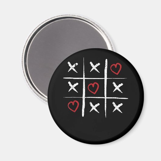 Valentijn Tic Tac Toe Hearts Valentijnsdag Valent Magneet (Voorkant / Achterkant)