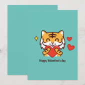 Valentijn tijgerhart feestdagenkaart (Voorkant / Achterkant)