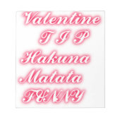Valentijn tip hakunamatata grappige romantische kl notitieblok (Voorkant)