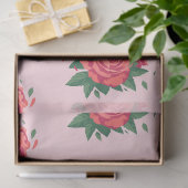 Valentijn tissue roze rozen op roze tissuepapier (Geschenk)