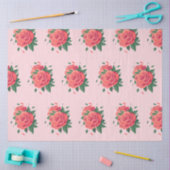 Valentijn tissue roze rozen op roze tissuepapier (Craft)