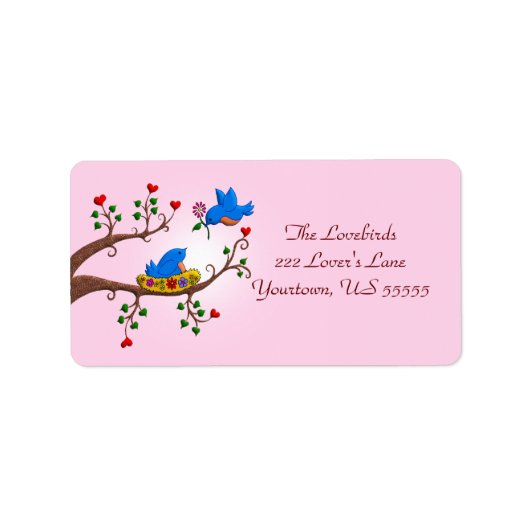 Valentijn Tortelduifjes Etiket (Voorkant)