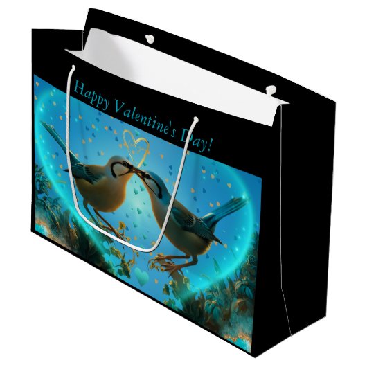 Valentijn Tortelduifjes Groot Cadeauzakje (Voorkant Gekanteld)