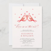 Valentijn Tortelduifjes Harten Paar Vrijgezellenfe Kaart (Voorkant)