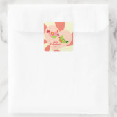 Valentijn Tortelduifjes Vierkante Sticker (Tas)