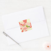 Valentijn Tortelduifjes Vierkante Sticker (Envelop)
