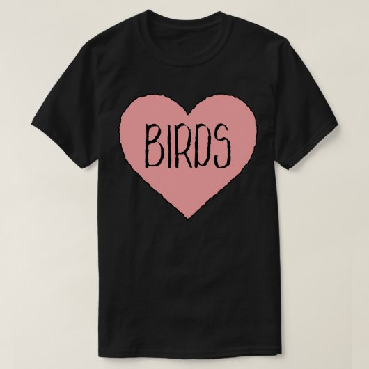 Valentijn Tortelduifjes vogels T-shirt (Design voorkant)