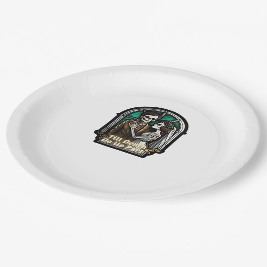 Valentijn tot de dood ons scheidt Klassiek Papieren Bordje (Gekanteld)