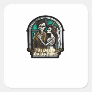 Valentijn tot de dood ons scheidt Klassiek Vierkante Sticker
