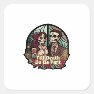 Valentijn tot de dood ons scheidt Klassiek Vierkante Sticker