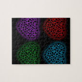 Valentijn trekt in het donker aan het gloeien legpuzzel (Horizontaal)