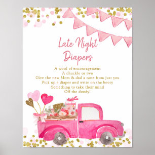 Valentijn Truck Sweeat Late Night Diaper Poster