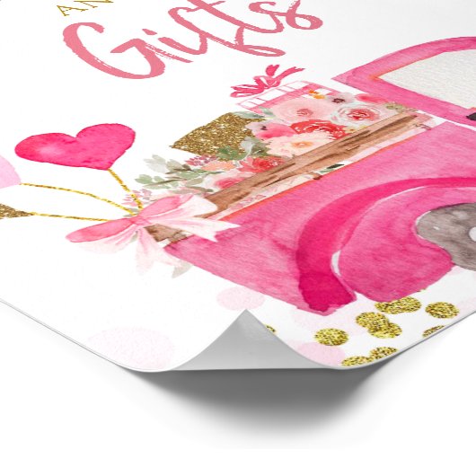 Valentijn Truck SweeBaby Kaarten en cadeaubord Poster (Hoek)
