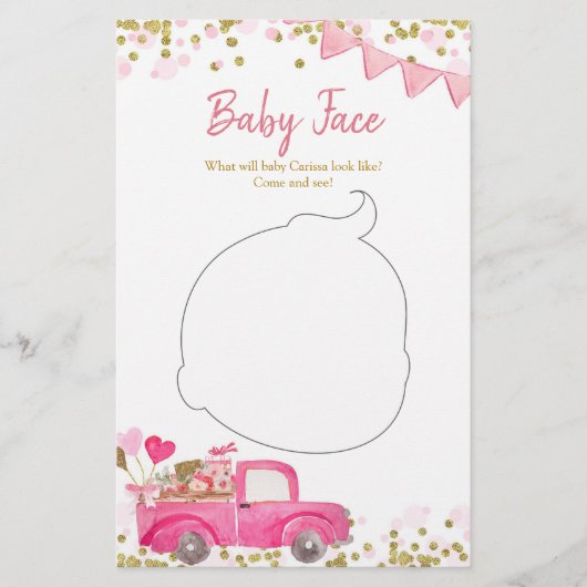 Valentijn Truck SweeLieverd Baby Face Kaart (Voorkant)