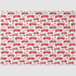 Valentijn Trucks op White Tissuepapier