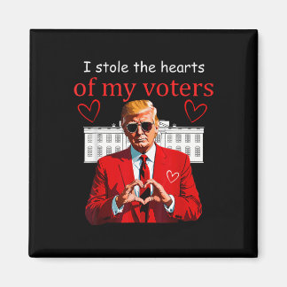 Valentijn Trump President Hearts USA America House Magneet