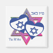 Valentijn Tu B'Av ISRAEL VLAG Joodse Dag van de Li Magneet (Voorkant)