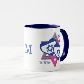 Valentijn Tu B'Av Joodse Dag van de Liefde Monogra Mok (Voorkant rechts)