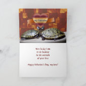 Valentijn, Twee Schildpadden, de Vorm van het Hart Feestdagen Kaart (Binnen)