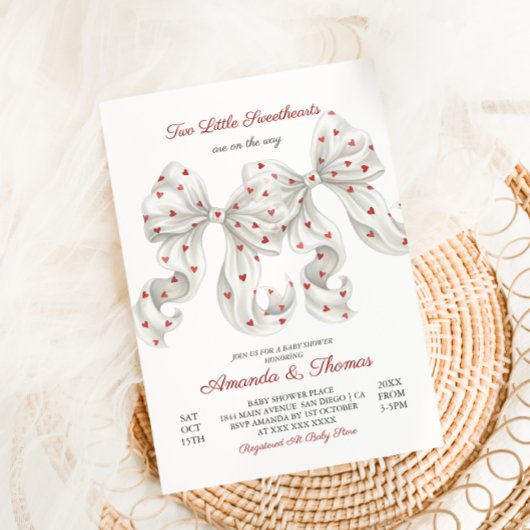 Valentijn Tweeling Baby Shower Kaart