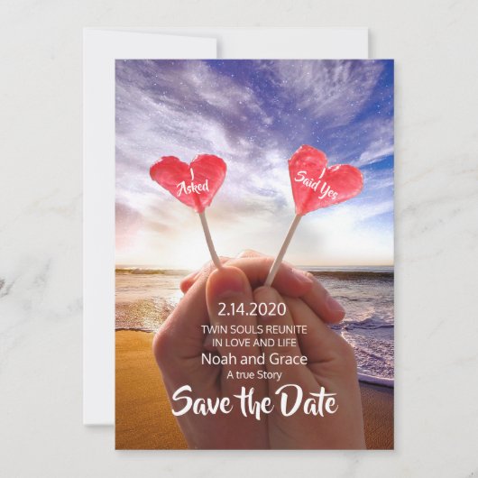 Valentijn Twin Flame Bewaar de Data Save The Date (Voorkant)