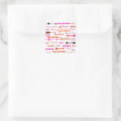 Valentijn Typografie Vierkante Sticker (Tas)