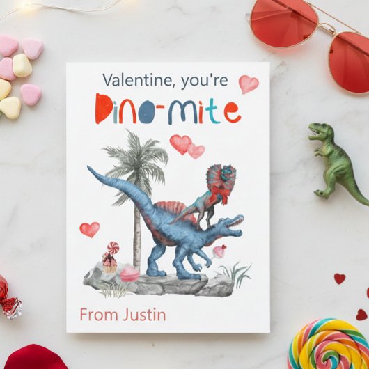 Valentijn U bent Dino-mite Dinosaur Classroom Briefkaart