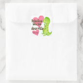 Valentijn U bent Dino-mite Dinosaur Trex Hearts Vierkante Sticker (Tas)