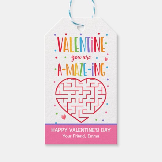 Valentijn U bent een-doolhof school klaslokaal Cadeaulabel (Voorkant)