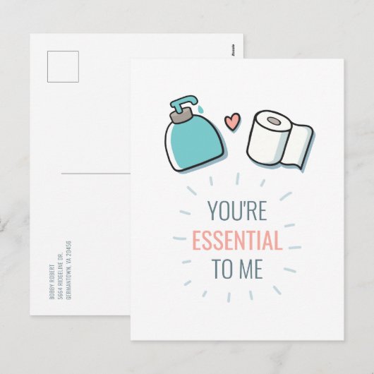 Valentijn U bent essentieel voor mij Feestdagenkaart (Voorkant / Achterkant)