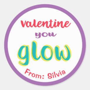 Valentijn U Glow Glow Stick Funny Kinder Custom Ronde Sticker