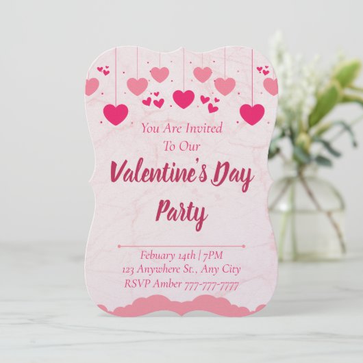 Valentijn Uitnodiging (Staand voorkant)