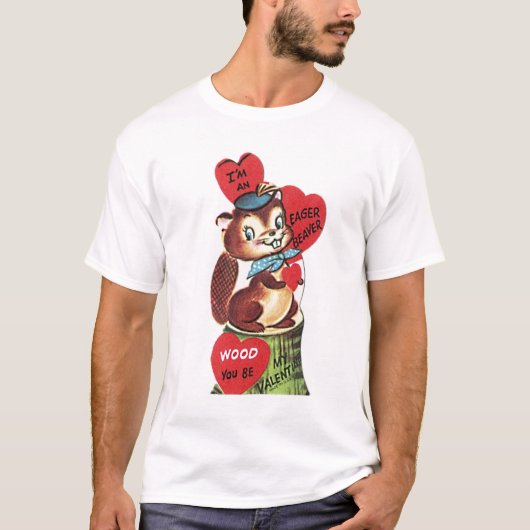 Valentijn Unisex T-Shirt - Eager bever! (Voorkant)