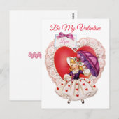 Valentijn van 1950, Little Girl & Umbrella Briefkaart (Voorkant / Achterkant)