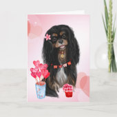 Valentijn van Black & Tan Cavalier Charles Spaniel Kaart (Voorkant)